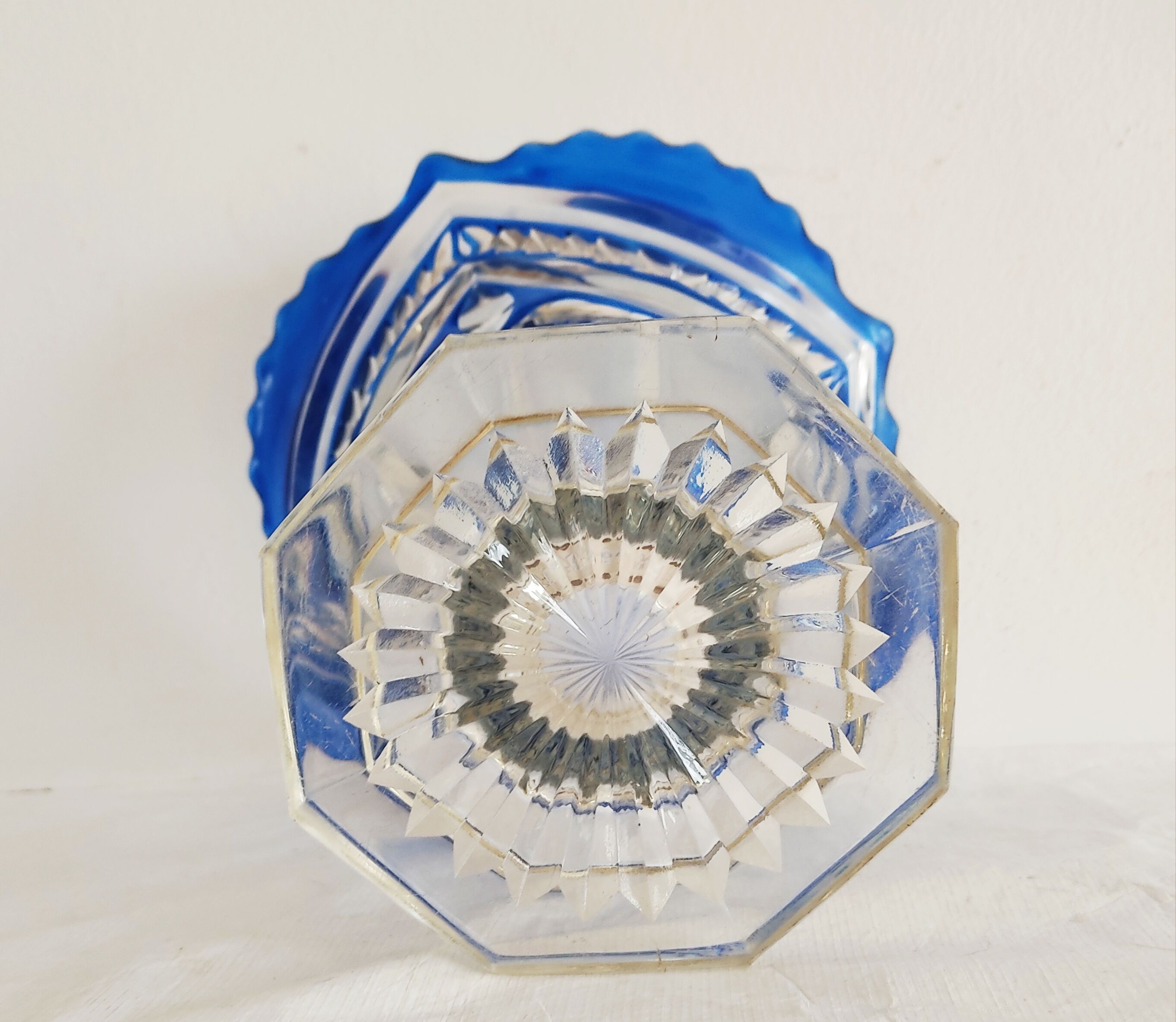 Vintage glass vase painted