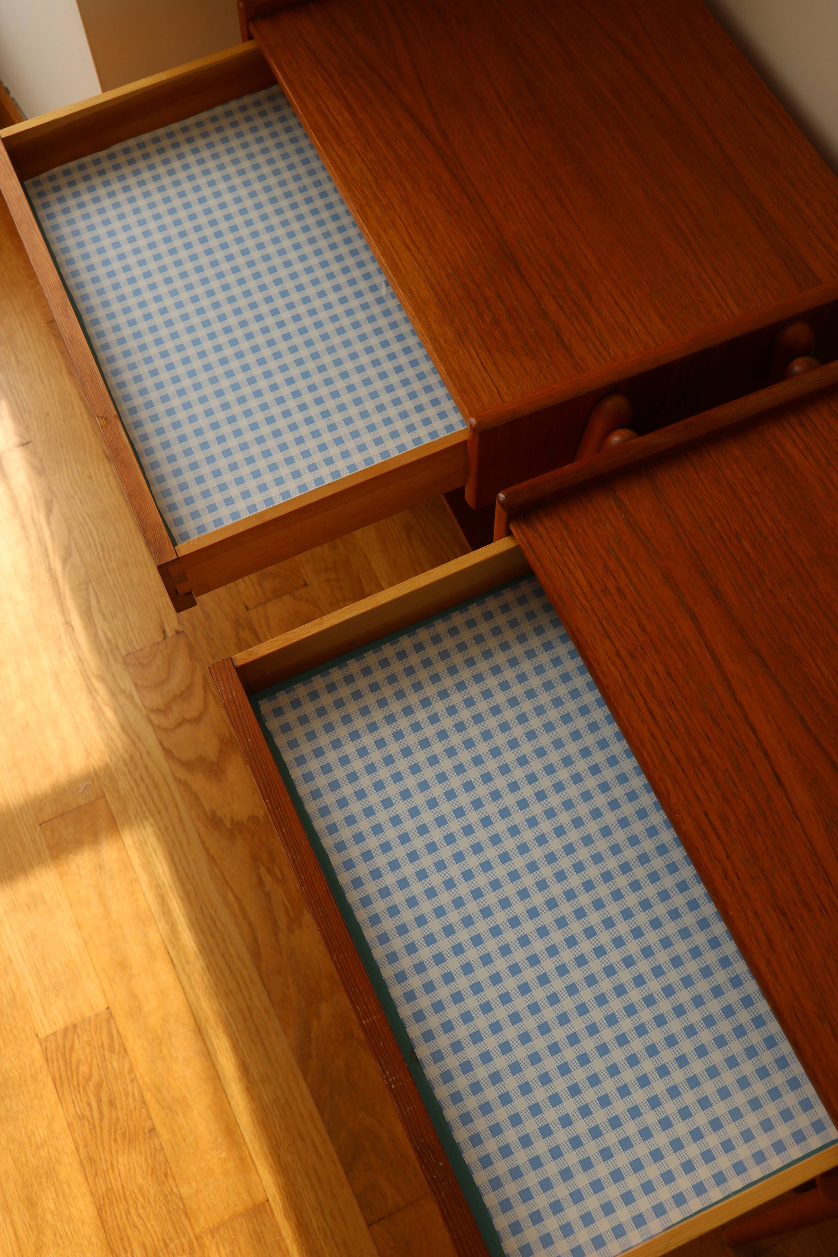 Pair of teak bedside tables, Carlström Möbelfabrik, Sweden 1960