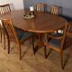 Restored teak 1960s g plan retro extending dining table & 6 chairs