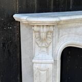 Louis XV style fireplace in Carrara marble circa 1880