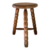 Tabouret bois tripode vintage