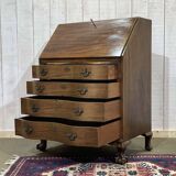 1930s English curved mahogany back desk