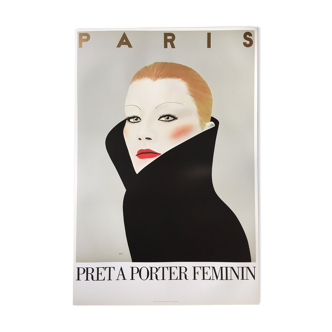 Original French poster in lithography "Paris ready to wear feminine" (1981)