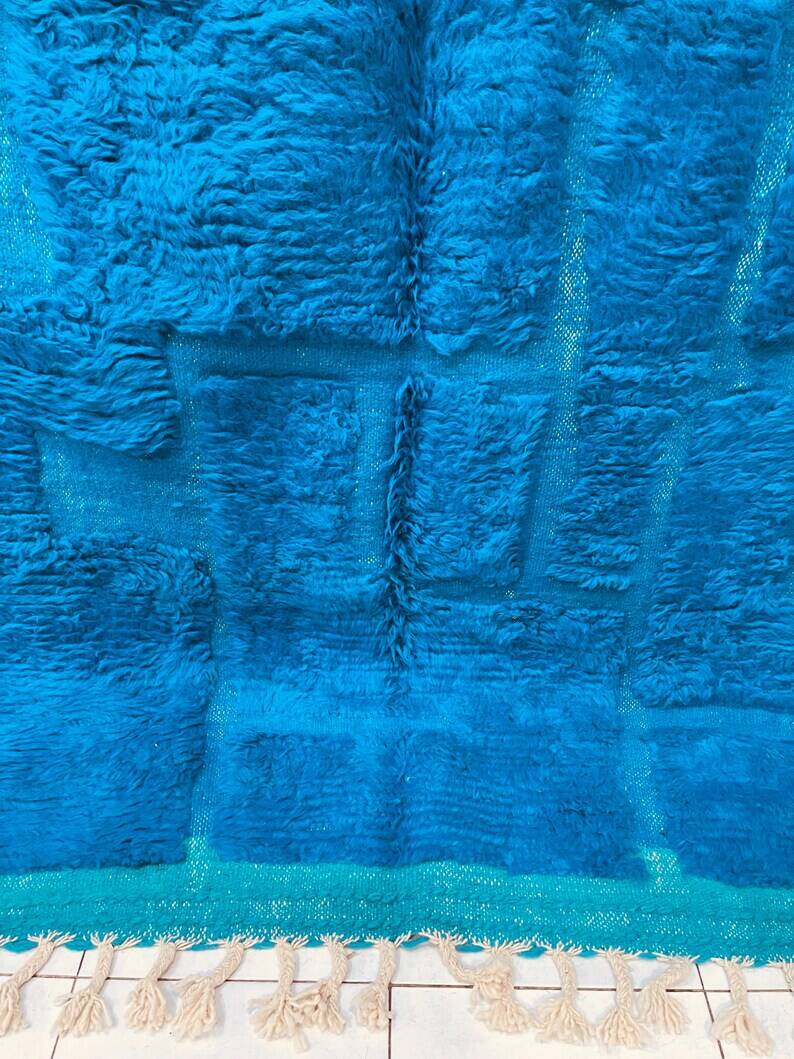 Handmade blue Moroccan rug 200cm x 300cm
