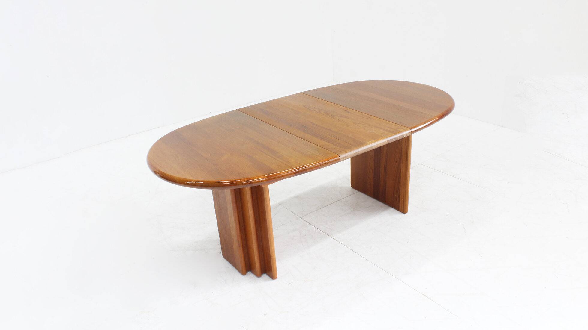 Vintage Danish oval dining table solid teak 1960s Burchardt-Nielsen Møbelfabrik