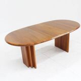 Vintage Danish oval dining table solid teak 1960s Burchardt-Nielsen Møbelfabrik