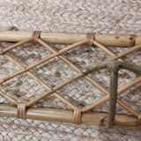Bamboo and wicker wall coat rack