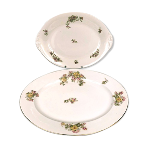 Lot de deux plats ovales porcelaine