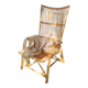 Large vintage rattan armchair