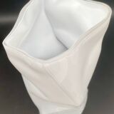 White tinted glass vase with crumpled effect