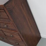 French Restored Oak Hardware Store Apothecary Cabinet, 1920/1930s