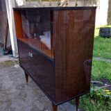 Showcase storage Mahogany lacquered vintage