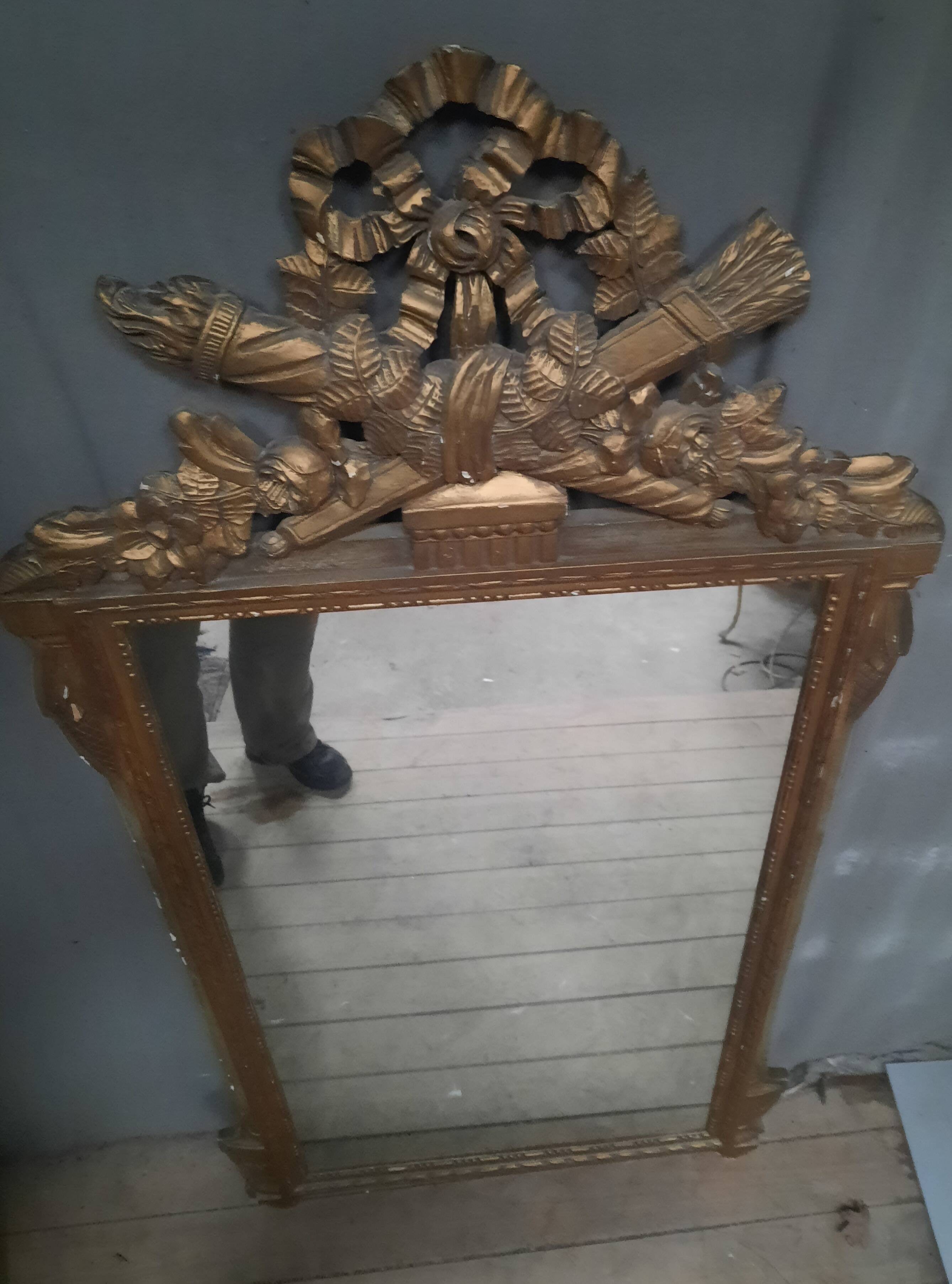 Louis XVI style golden mirror