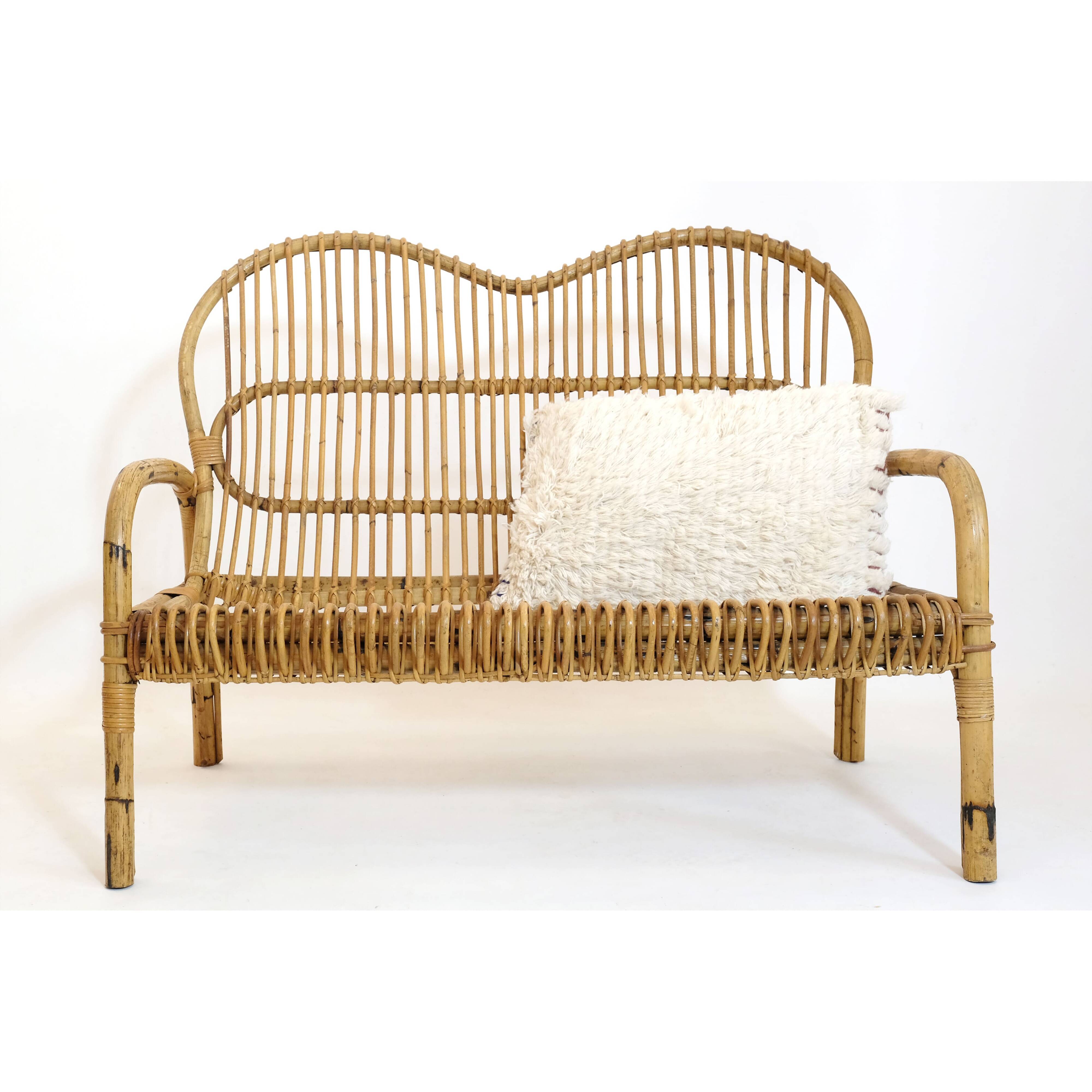 Canapé en rotin italien des années 60