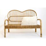 Small Italian rattan sofa from the 60s.
