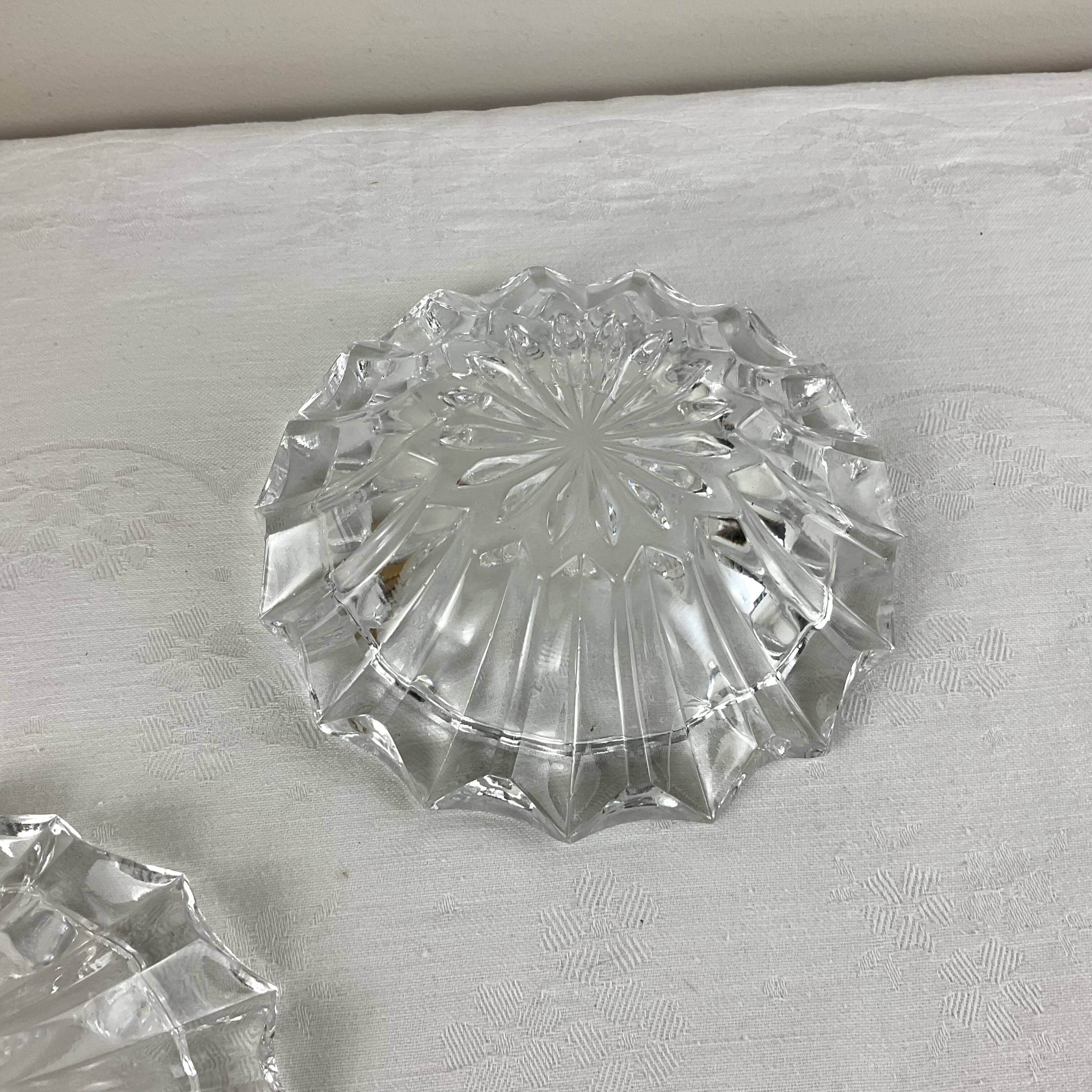 Pair of crystal ashtrays