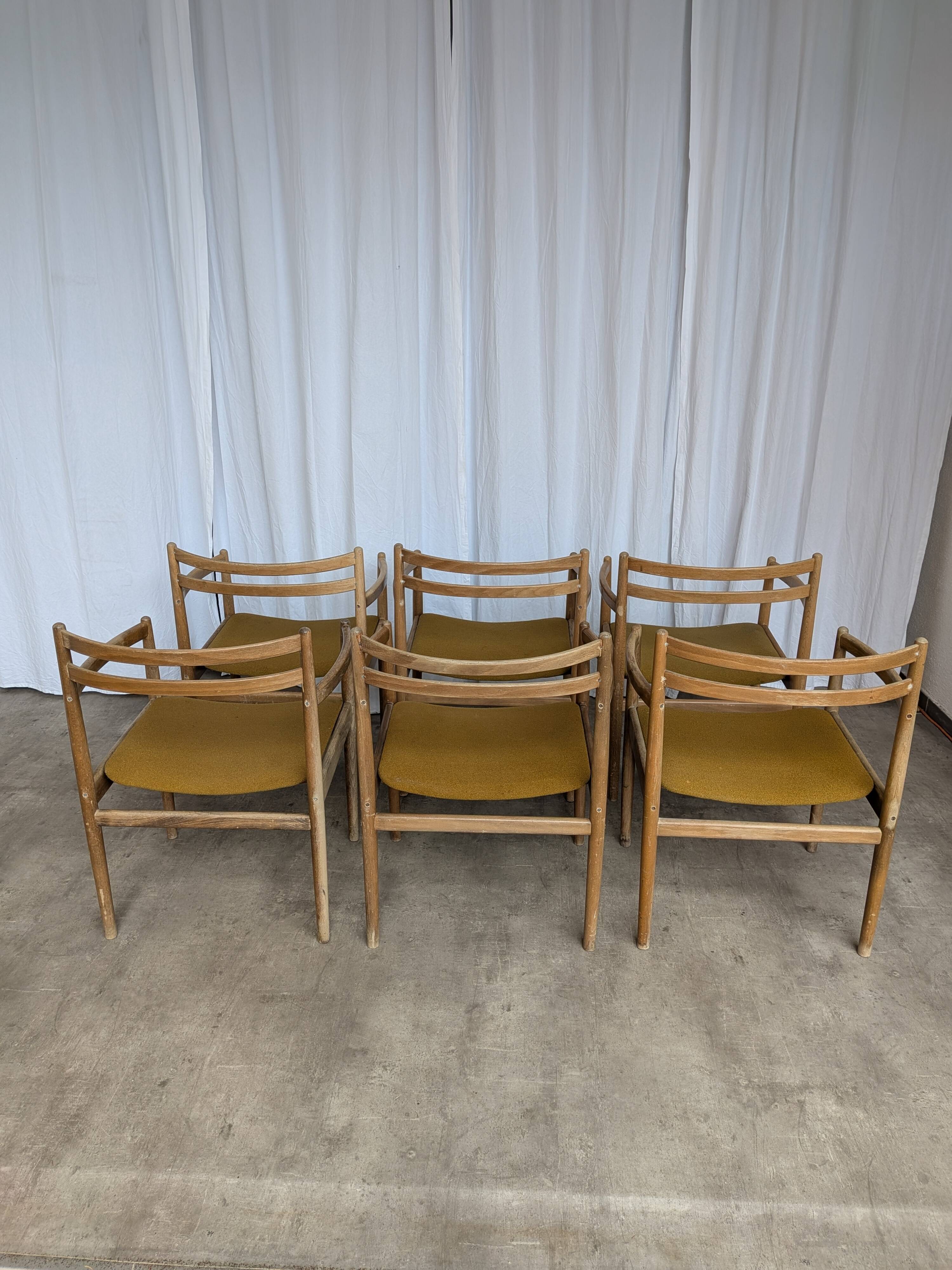 Set of 6 Mid Century STOL Kamnik Armchairs / Yugoslav Vintage Dining Chair