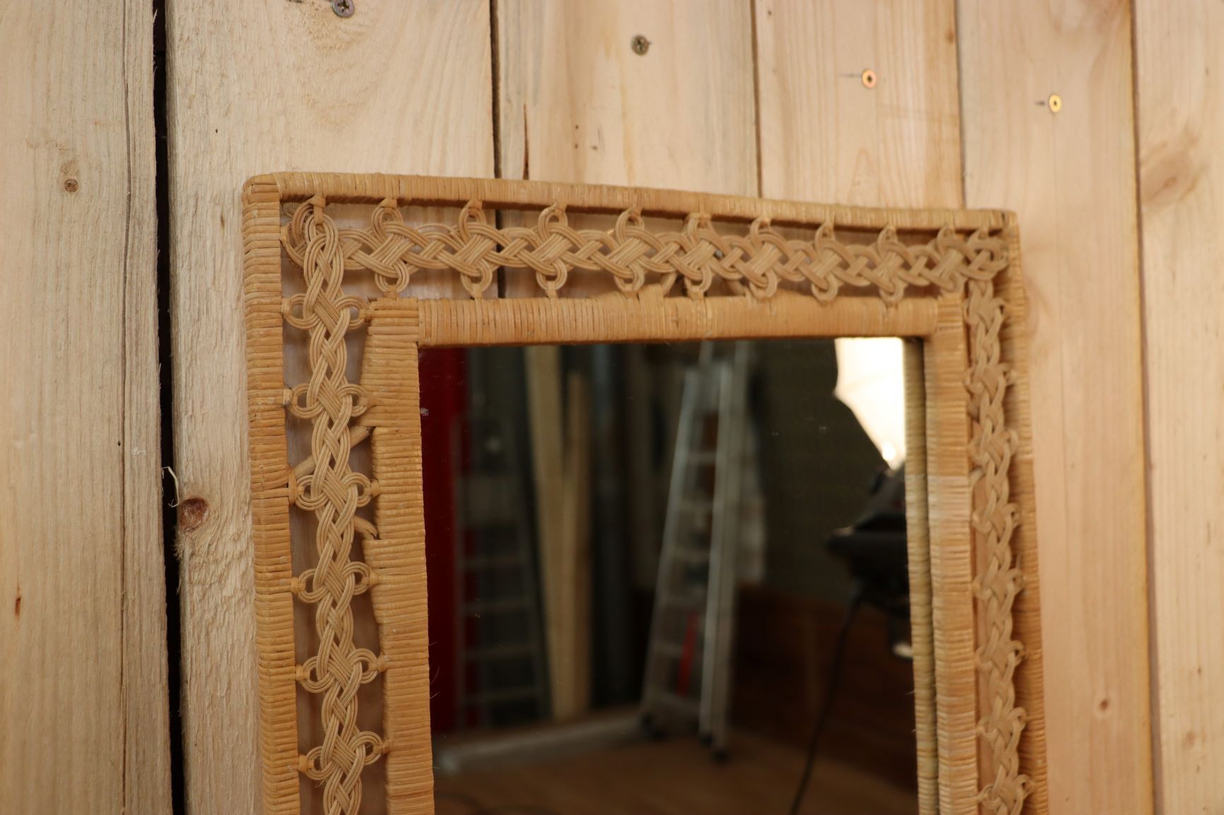 Braided rattan mirror 53x43cm