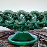 Pichon Uzès green ceramic empty-pocket braided cup
