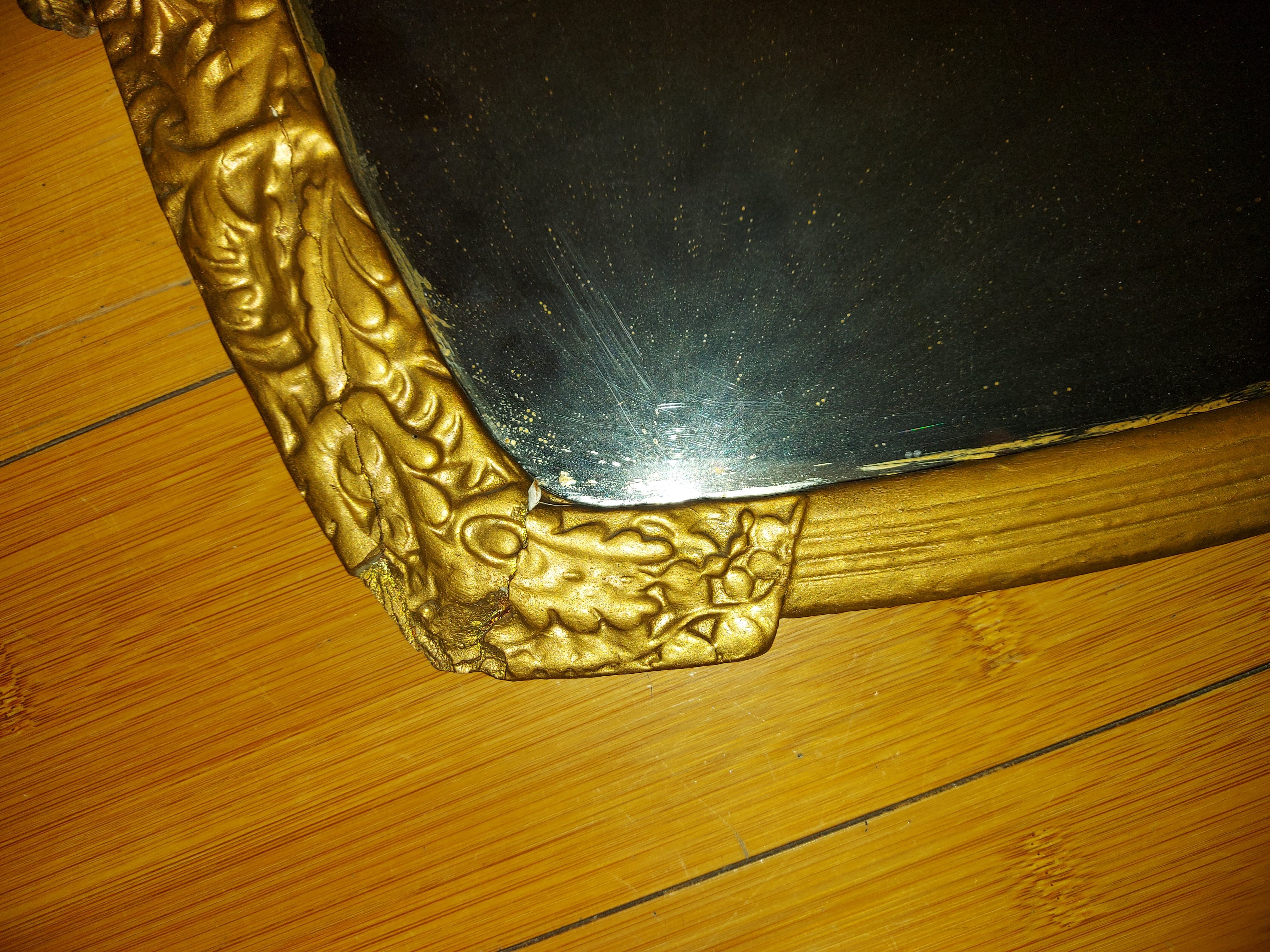 Painted wooden art deco mirror 33 X 51 cm