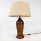 Vintage Oak Wooden Table Lamp, 1950s