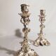 Pair of candlesticks restored to silver leaf