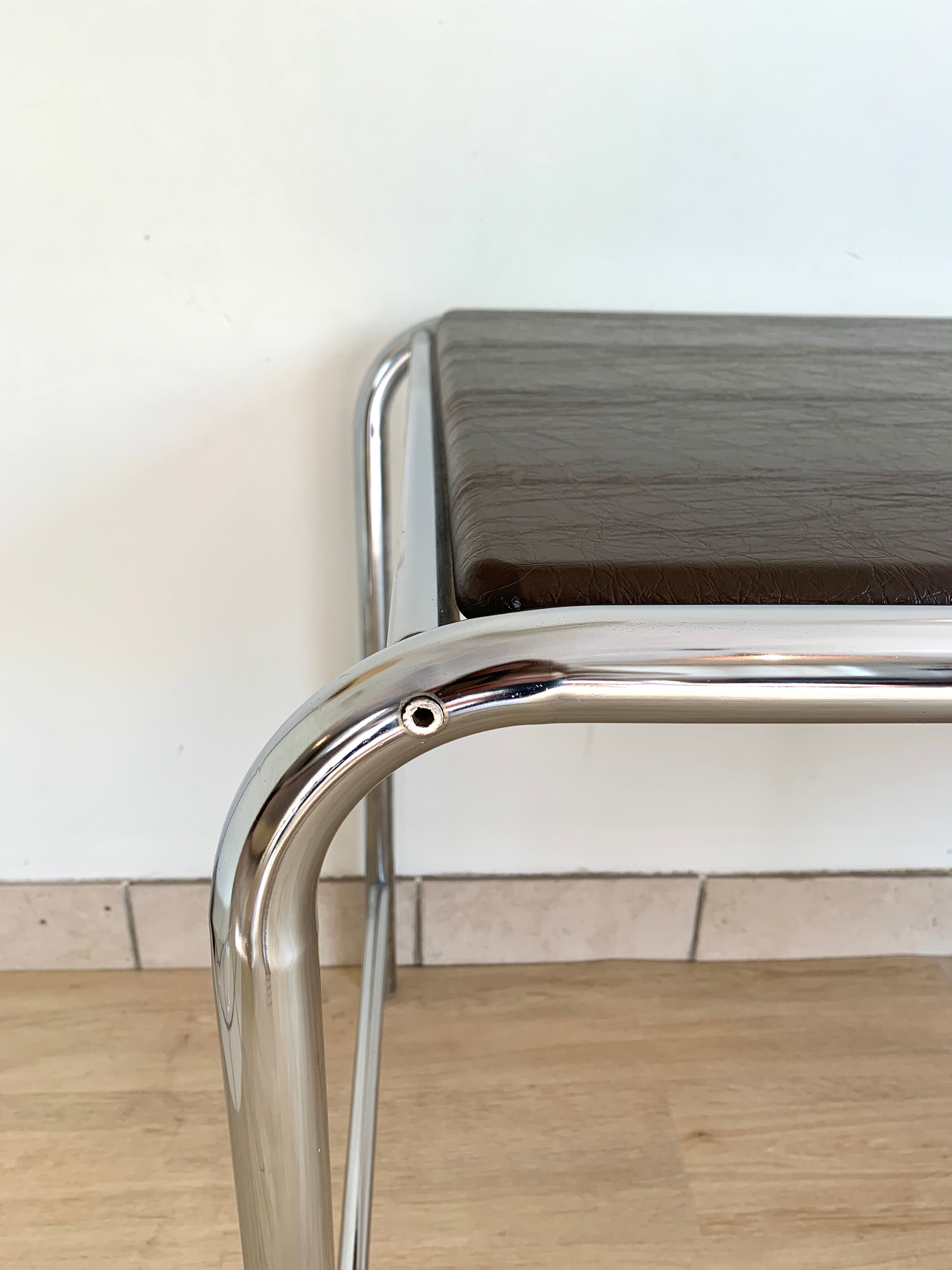 Modernist office 1970 chrome metal and skai