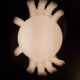 Italian design ceramic table lamp two hands and a glass sphere