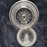Diamond tip candy dish/sweetheart on crystal base, 1970