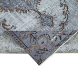 Handmade carved anatolian 1980s 161 cm x 267 cm blue carpet