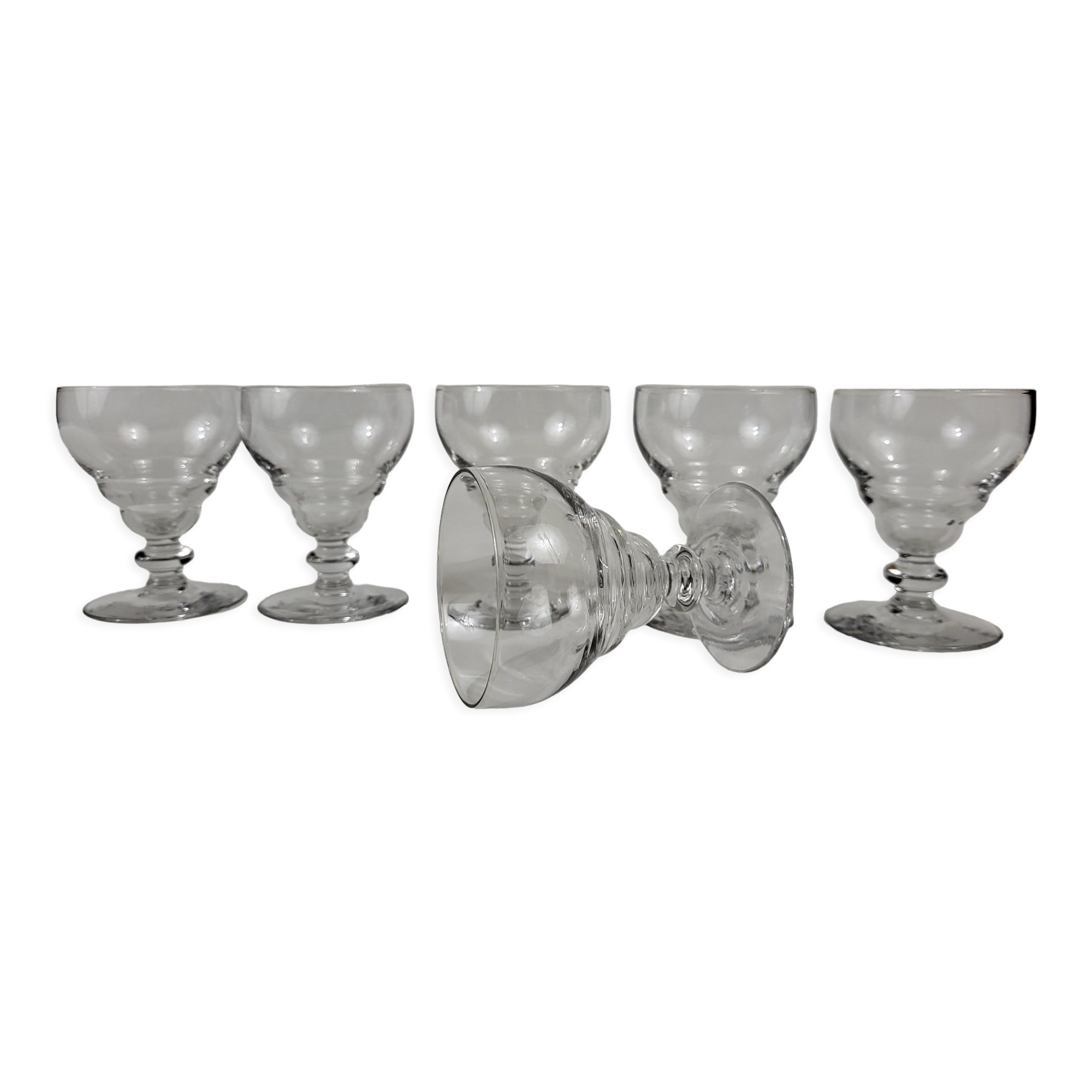 Set of 6 glasses aperitif blown glass