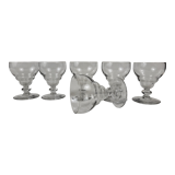 Set of 6 glasses aperitif blown glass