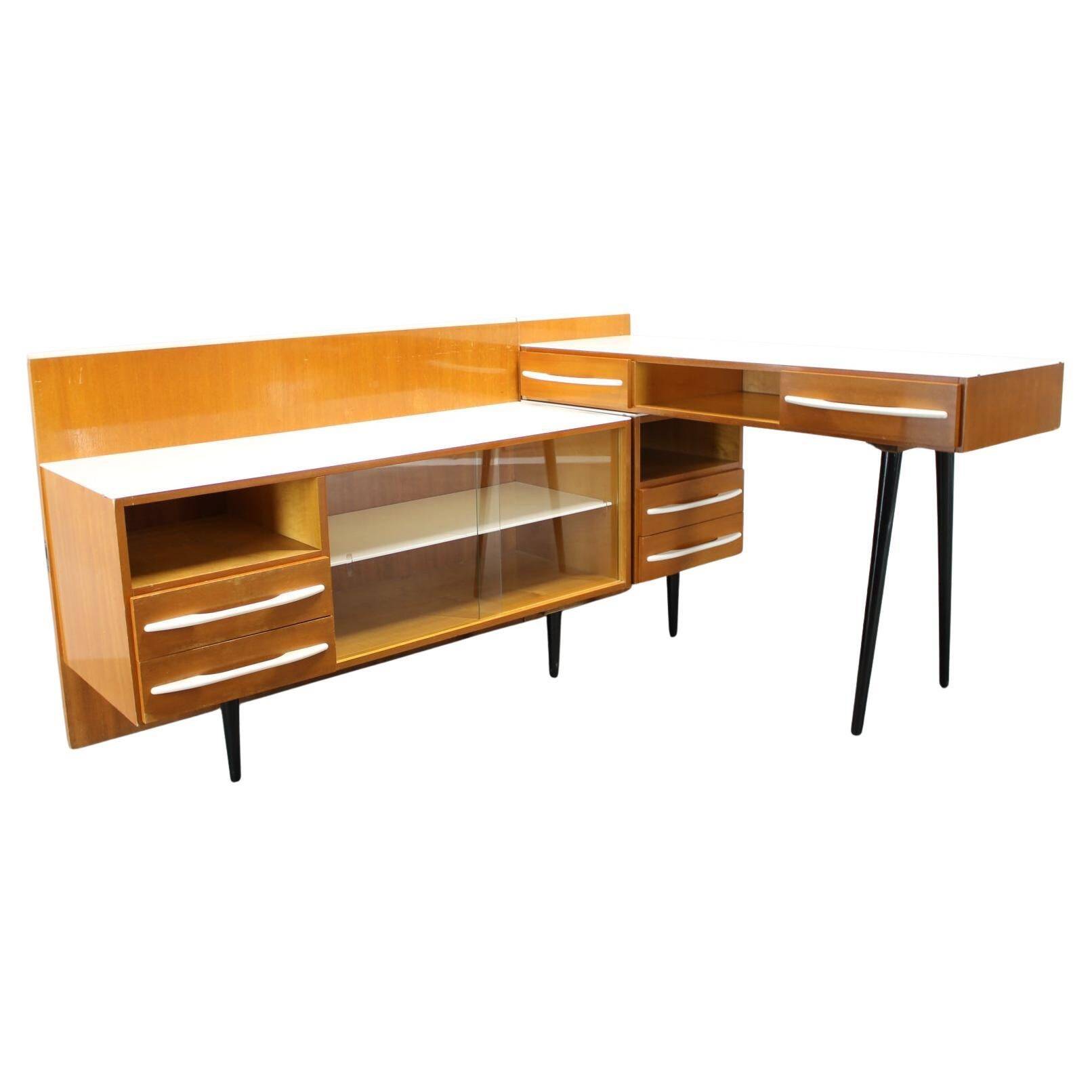 Modular desk and mid-century storage unit by Mojmír Požár, UP Závody, 1960s