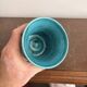 Pocket Vase Bowl Ashtray Raky Signed Pottery Craft Turquoise Z