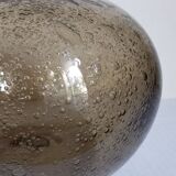 Vintage bubble-blown glass ball vase from riom france