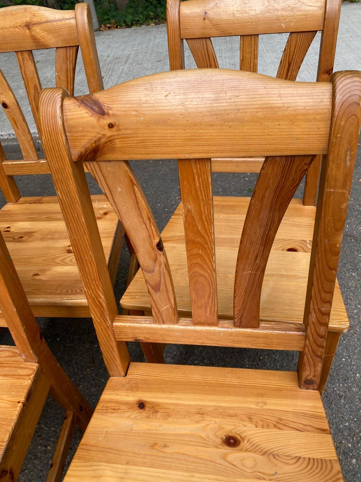 6 chaises à manger scandinaves en bois massif