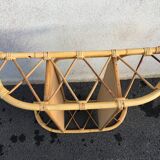 Vintage rattan wall shelf