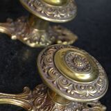 Three coat hooks with brass hook