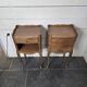 Pair of Louis XV style oak bedside tables