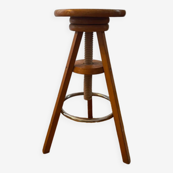 Vintage wooden screw stool