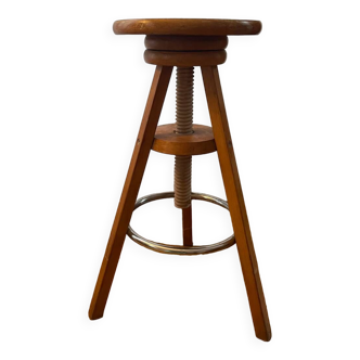 Vintage wooden screw stool