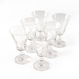 6 cut tulip glasses 1940