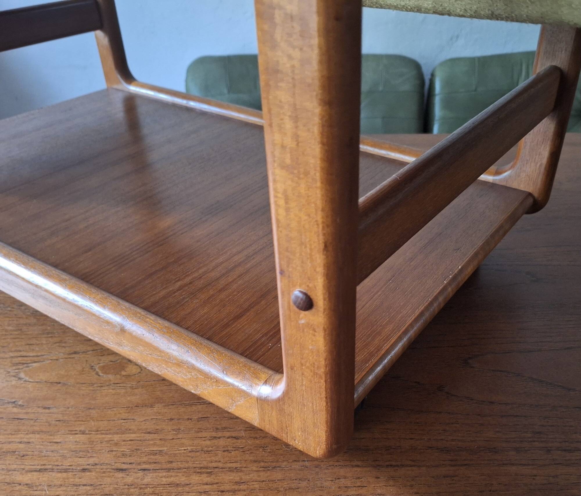 Teak multifunctional bar cart serving trolley, Denmark 1960s