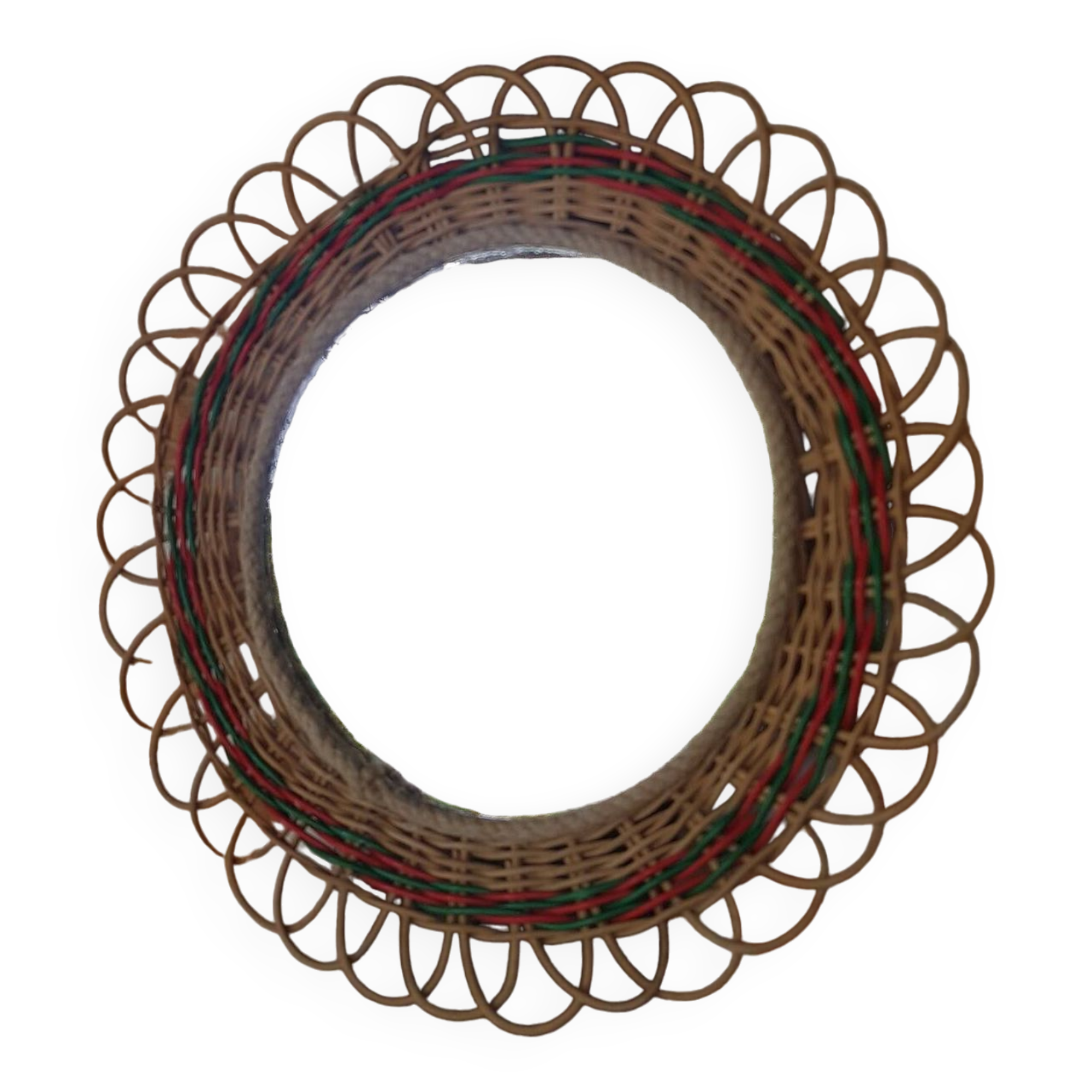 Vintage flower rattan mirror