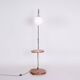 Bauhaus Adjustable Floor Lamp in Walnut and Chrome attributed to R. Slezák, Czech, 1930s