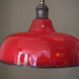 Day blind enamelled red industrial lamp
