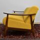Scandinavian folding sofa in yellow curly teak, 1960s
