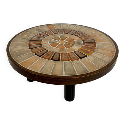 Table basse ''Herbier'' par Roger Capron, Vallauris, années 1960.