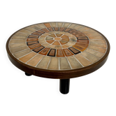 Table basse "Herbier" par Roger Capron, Vallauris, années 1960.