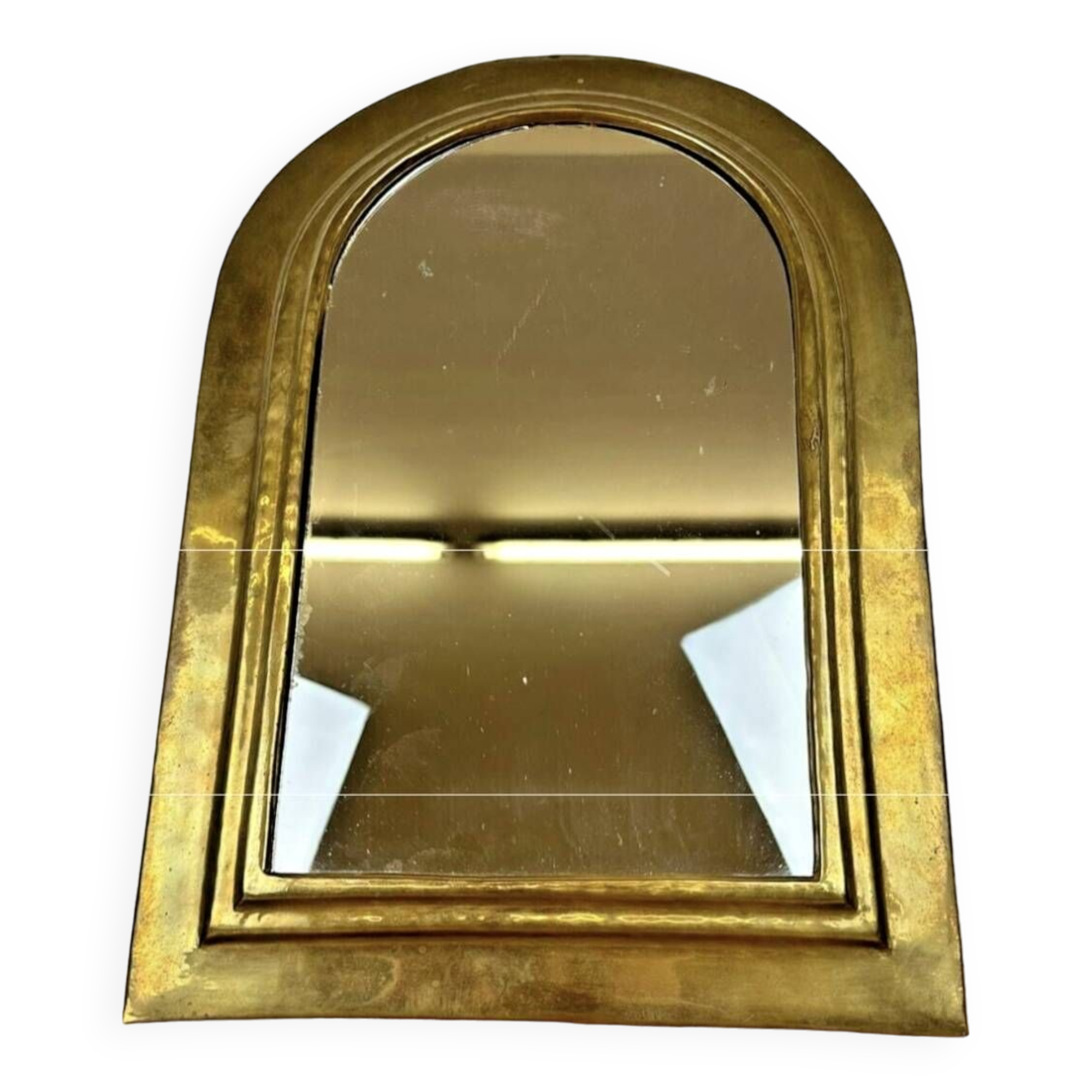 Vintage golden half-moon mirror